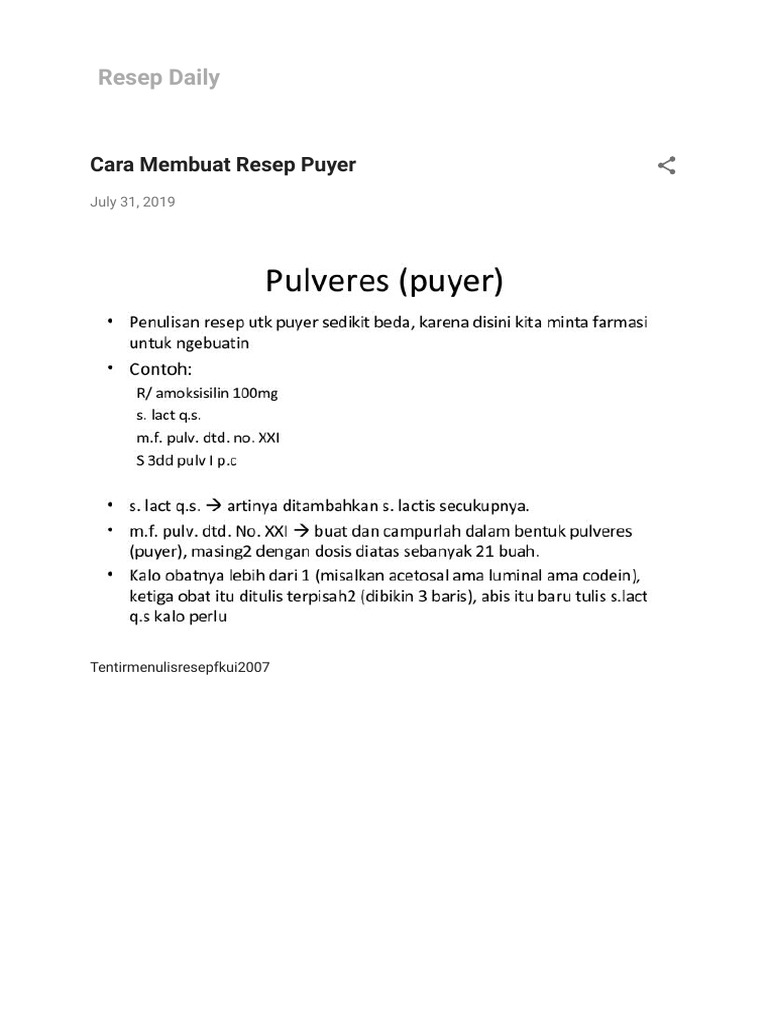 Cara Membuat Resep Puyer PDF