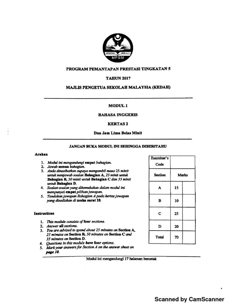 2017 Spm Trial Paper English Paper 2 Question Kedah Pdf Pdf