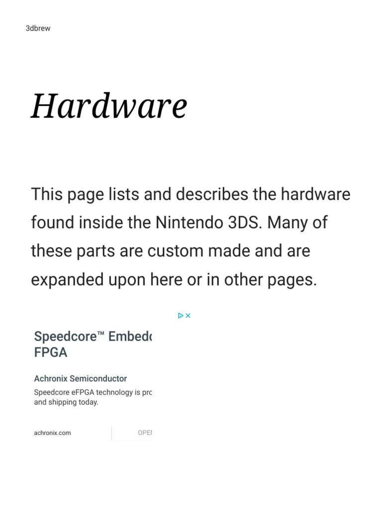 3ds Hardware Inventory Pdf Shader Electronic Engineering