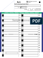 Sample Answer Sheet: Listening Listening Listening Listening Listening Listening Listening 1 2 1