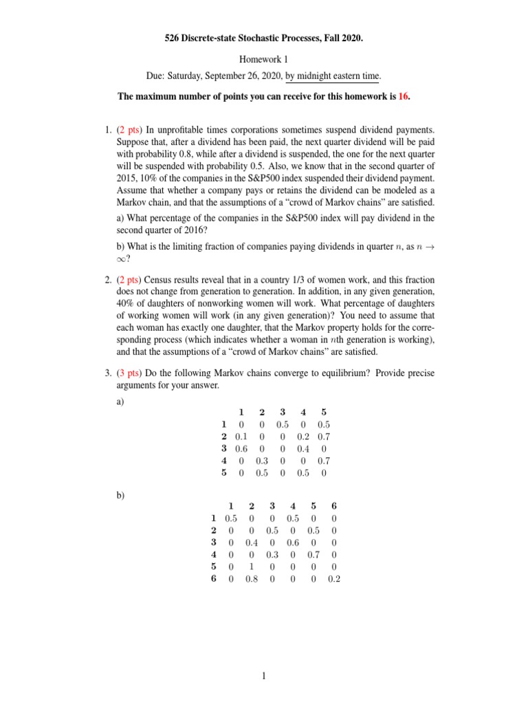 University of Michigan MATH 526 hw1 F2020 | PDF | Order (Exchange ...