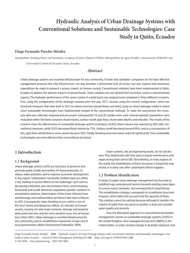 Hydraulic Analysis of Urban Drainage Systems With Conventional ...