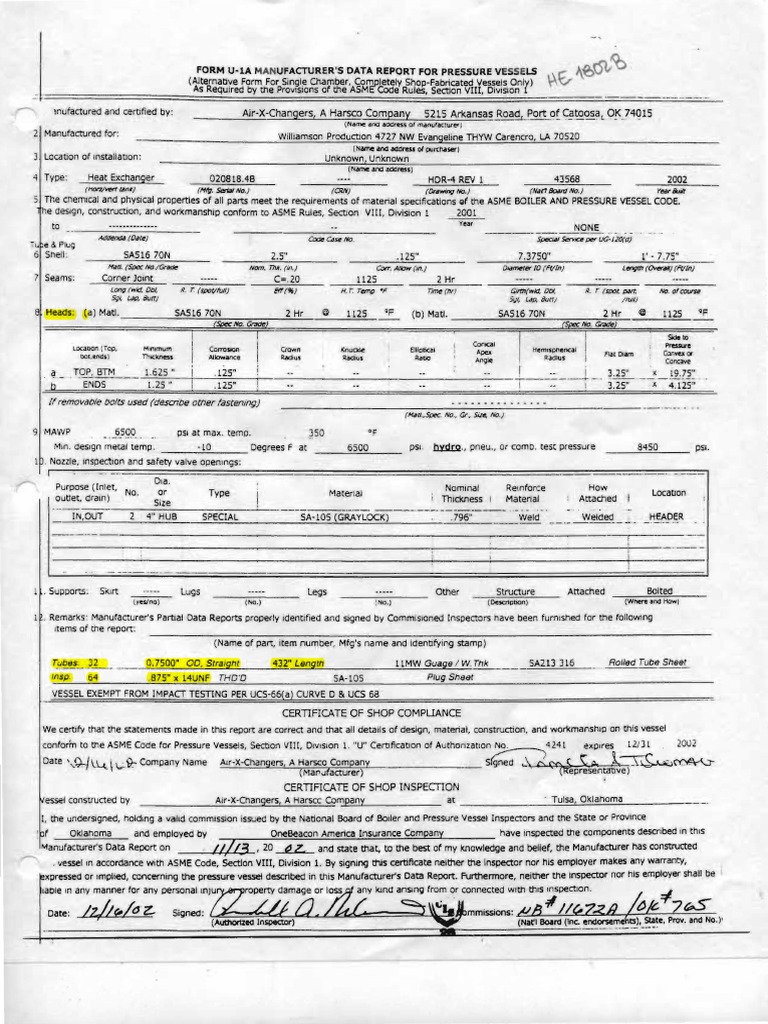 Data Report-He-1802 A | PDF | Gas Technologies | Mechanical Engineering