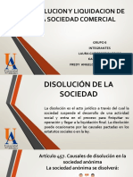 Disolucion y Liquidacion de La Sociedad Comercial