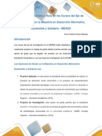 Opciones de Grado y Ruta de Los Cursos Del Eje de Investigación