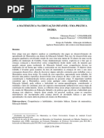 A MATEMÁTICA NA EDUCAÇÃO INFANTIL UMA PRÁTICA DIÁRIA