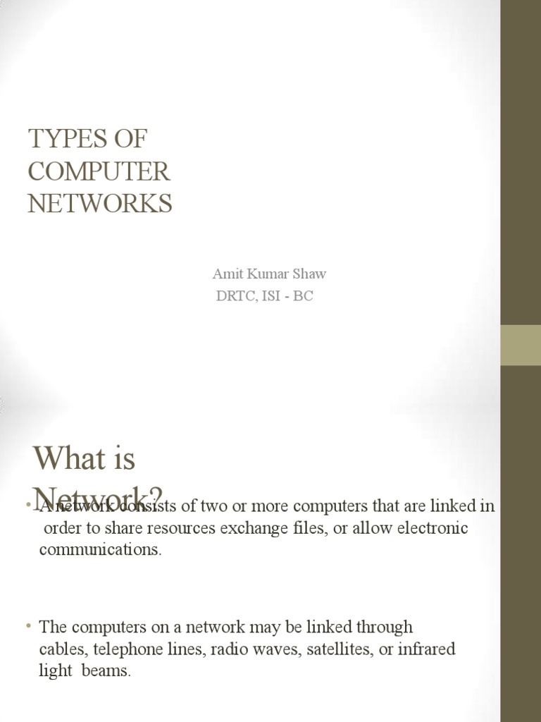 Overview of Computer Network Types | PDF | Wide Area Network | Local ...