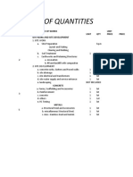 Bill of Quantities: Division No. Description of Works Unit QTY Unit Price Price Site Work and Site Development