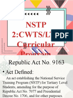 NSTP 2:Cwts/Lts Curricular Program