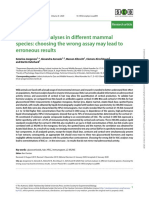 Hair Cortisol Analyses in Different Mammal Species: Choosing The Wrong Assay May Lead To Erroneous Results