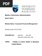 Assignment - VALIDITY OF THE LINTNER MODEL ON MAURITIAN CAPITAL MARKET PDF