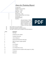 Guidelines For Training Report: Particulars