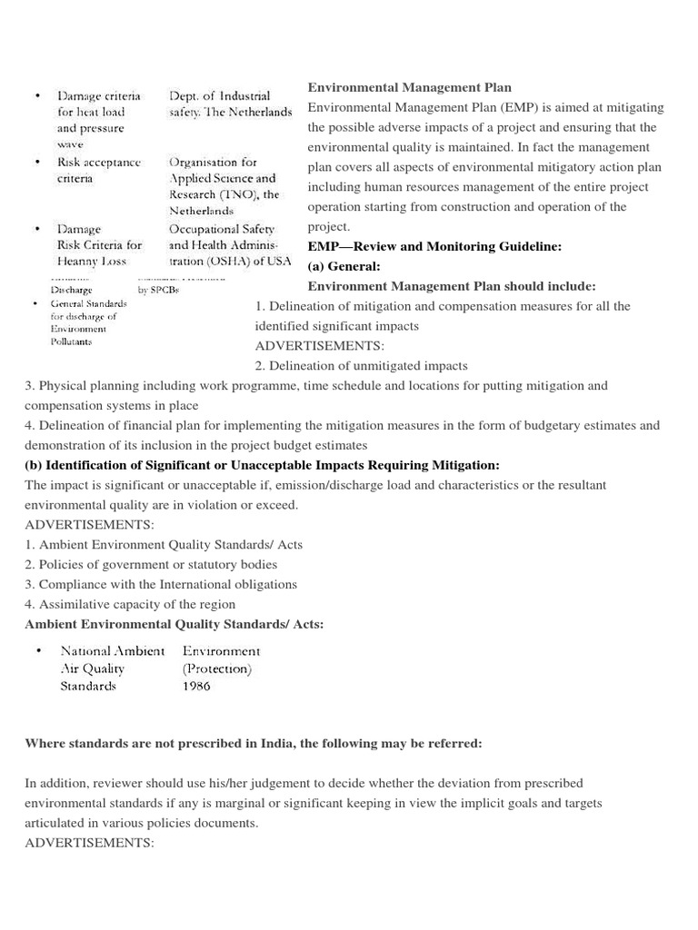 Environmental Management Plan Problem Solv and Limit | PDF | Climate ...