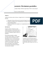 Informe de Laboratorio, Movimiento Parabolico