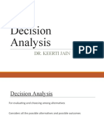Decision Analysis: Dr. Keerti Jain