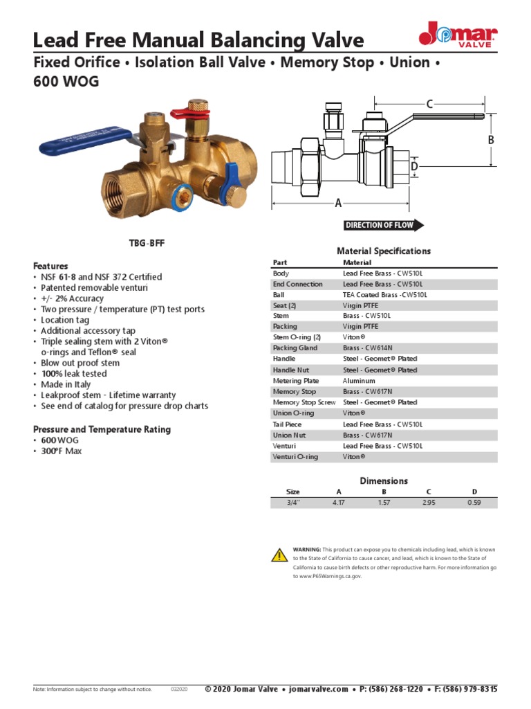 Lead Free Manual Balancing Valve Fixed Orifice Isolation Ball Valve