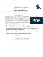 Exame Normal de Didactica de Portugues II-2020
