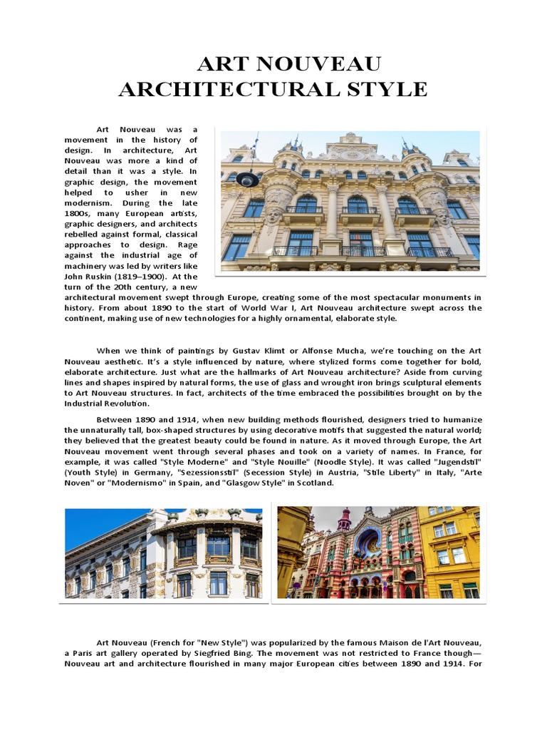 Art Nouveau Architecture Characteristics | PDF | Art Nouveau | Art Media