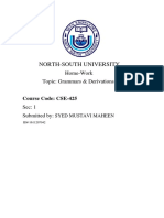 North-South University: Home-Work Topic: Grammars & Derivations