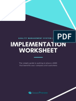 Implementation Worksheet: Quality Management System (QMS)
