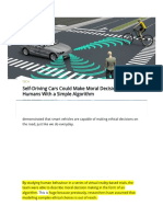 Self-Driving Cars Could Make Moral Decisions Like Humans With a Simple Algorithm