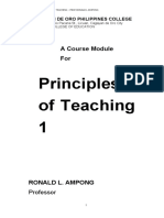 Principles of Teaching 1: A Course Module For