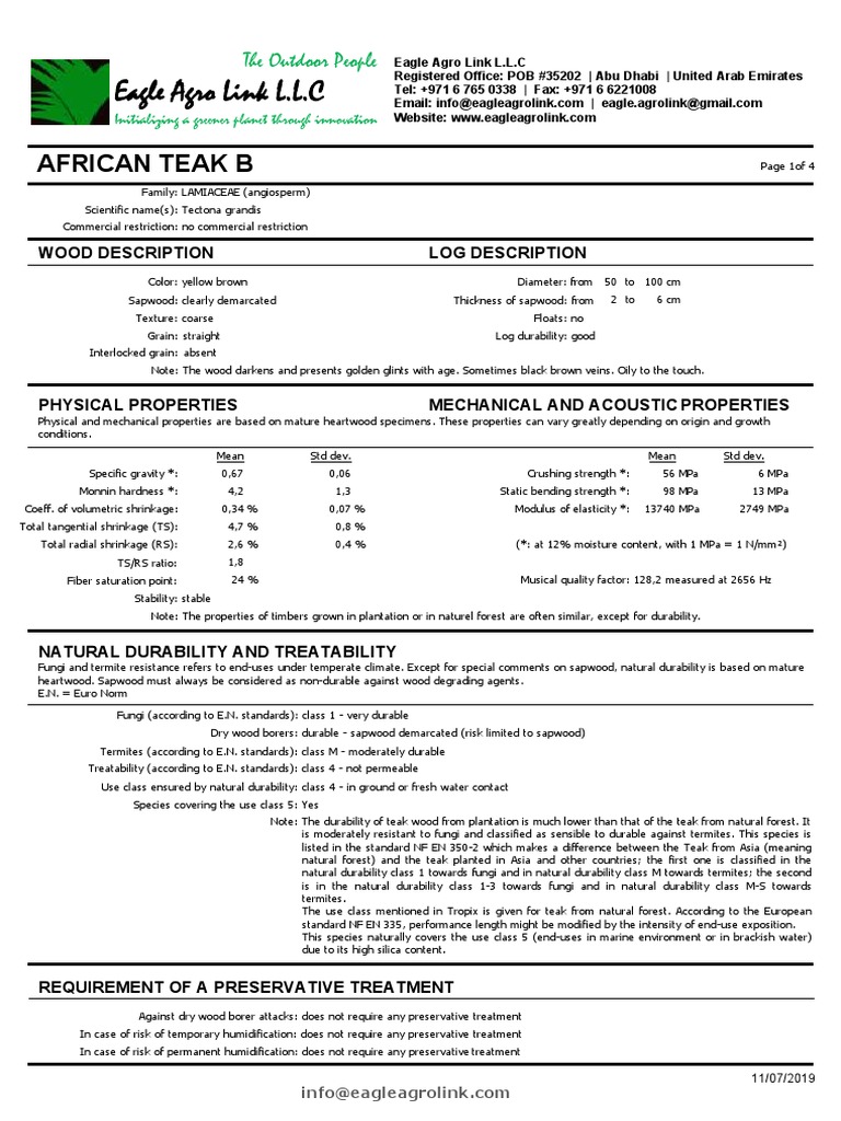 African Teak Wood Properties and Uses | PDF | Wood | Lumber