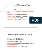 Consumer Theory (Summary) Uc3m