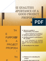 The Qualities and Importance of A Good Project Proposal