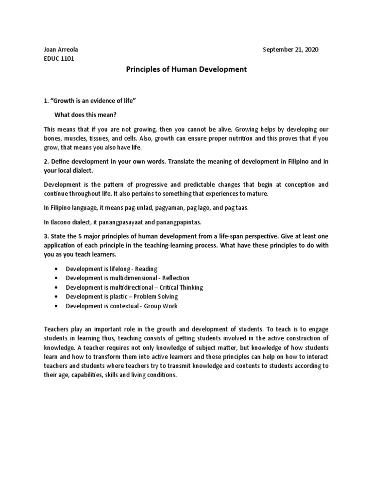 Principles of Human Development PDF