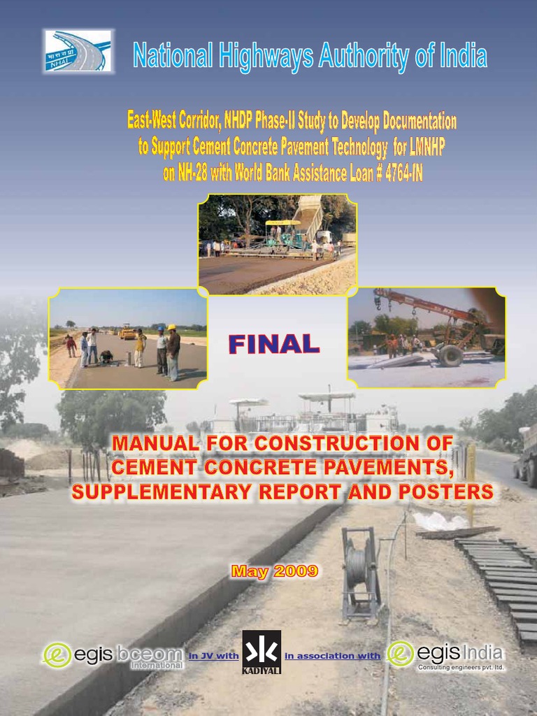Cement Concrete Pavement Manual | PDF | Road Surface | Fly Ash