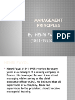 Management Principles: By: Henri Fayol (1841-19250)