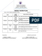 Weekly Work Plan: Date Work Option Daily Activity To Be Done