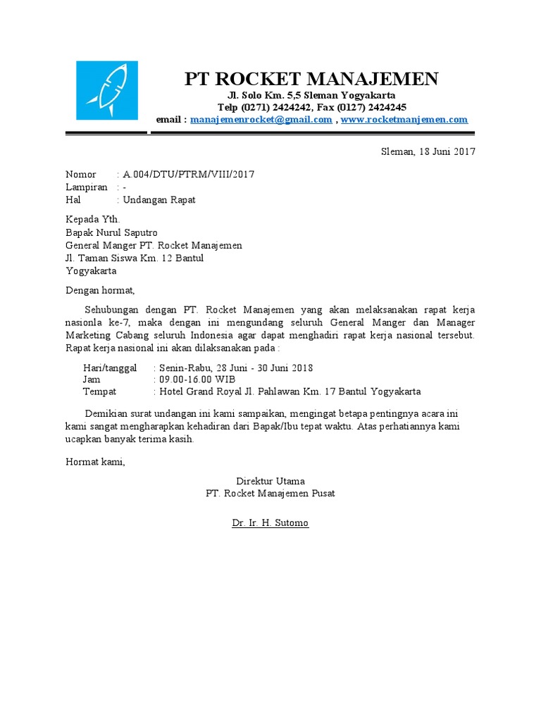 Contoh Surat Undangan Acara