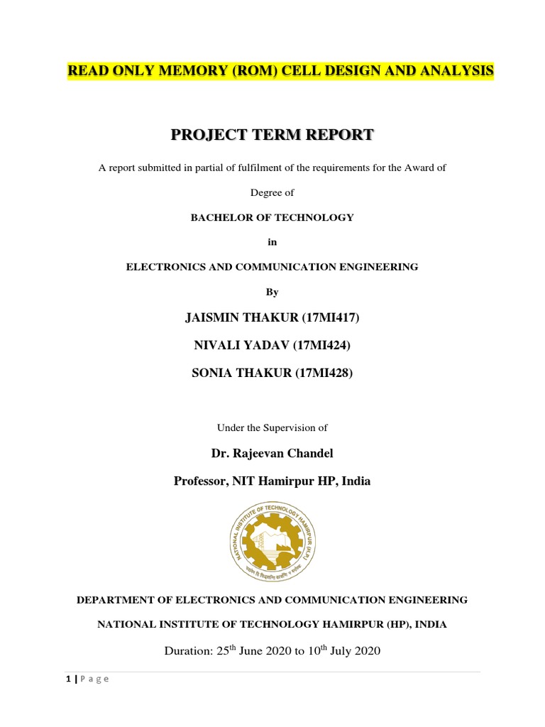 ROM Cell Design and Analysis Report | PDF | Spice | Read Only Memory