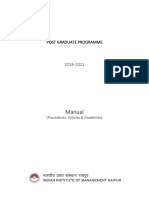 Manual: Post Graduate Programme