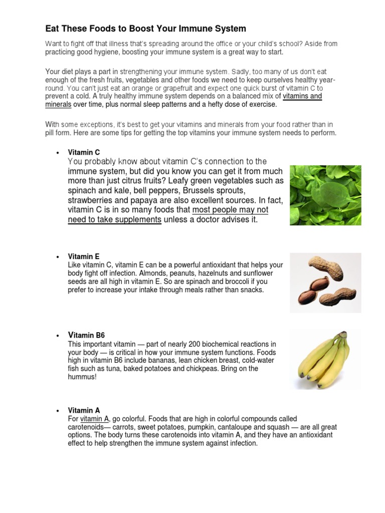 12DEC Eat These Foods To Boost Your Immune System | PDF | Vitamin ...