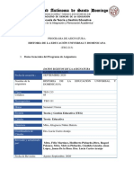 Teg-213 Historia de La Educación Universal y Dominicana. Programa PDF