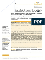 Protective Effect of Vitamin E On Oxidative Stress and Sperm Apoptosis in Diabetic Mice