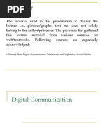 Disclaimer: 1. Bernard Sklar, Digital Communication: Fundamental and Application, Second Edition