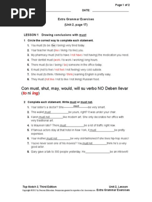 Unit 02 Extra Gram Exercises Pdf