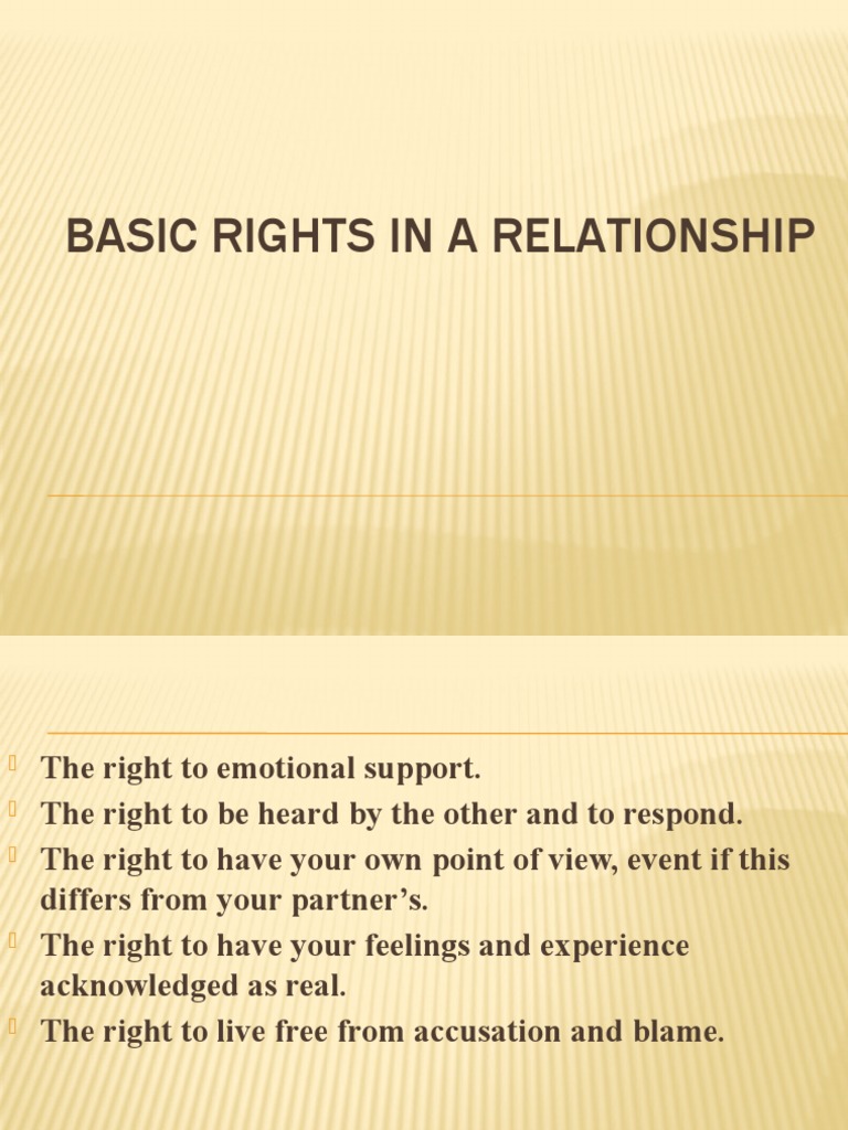 Essential Rights in Relationships | PDF | Career & Growth