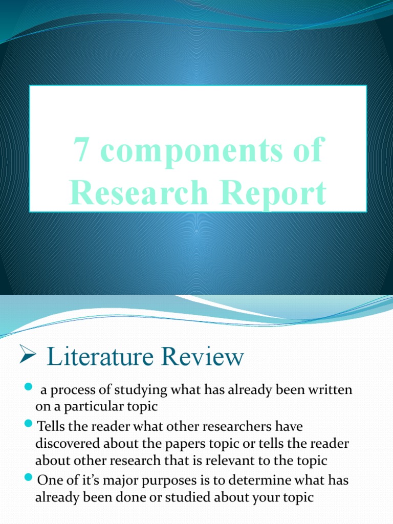 7 Key Components of Research Reports | PDF