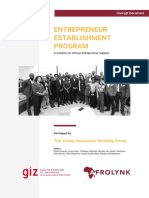 Entrepreneur Establishment Program: The Young Innovators Working Group