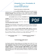 DECLARACION JURADA DE UNION LIBRE DIEGO RAFAEL LORA y CARMEN PAULINO