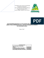 Plan de fertilización de maíz híbrido en CEDA