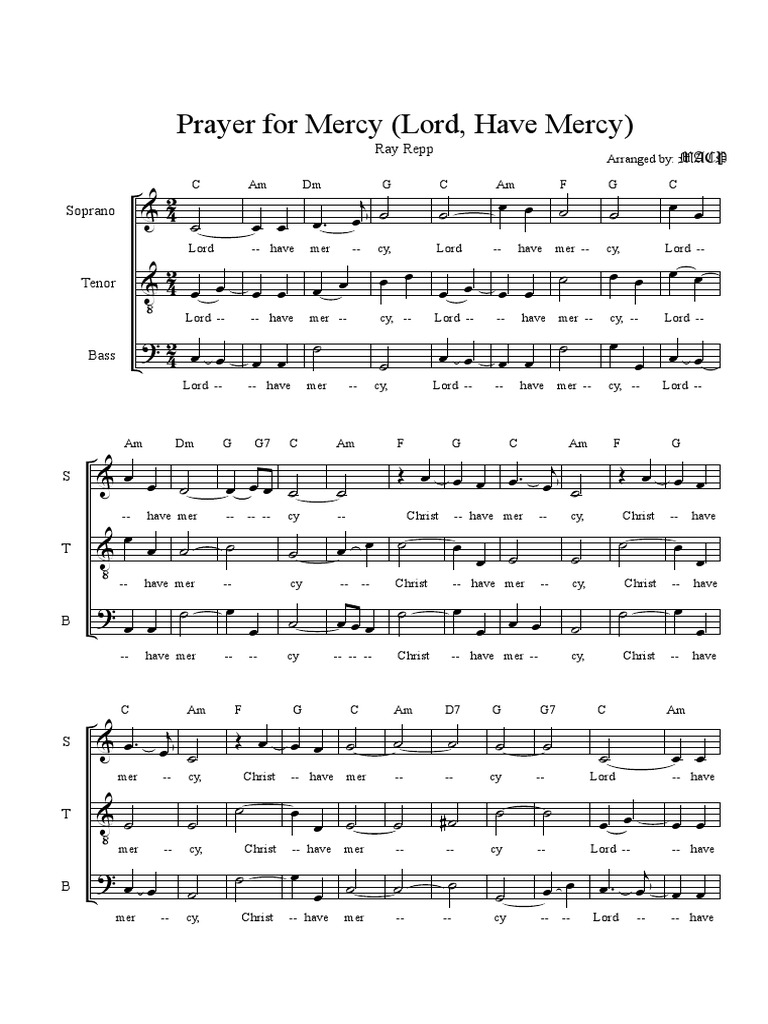Prayer For Mercy (Lord Have Mercy by Ray Repp) PDF Christian Prayer