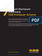 Product Disclosure Statement: Asb Kiwisaver Scheme