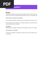 Planilla de Excel de Calculo de Punto de Equilibrio