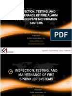 Inspection, Testing, and Maintenance of Fire Alarm and Occupant Notification Systems